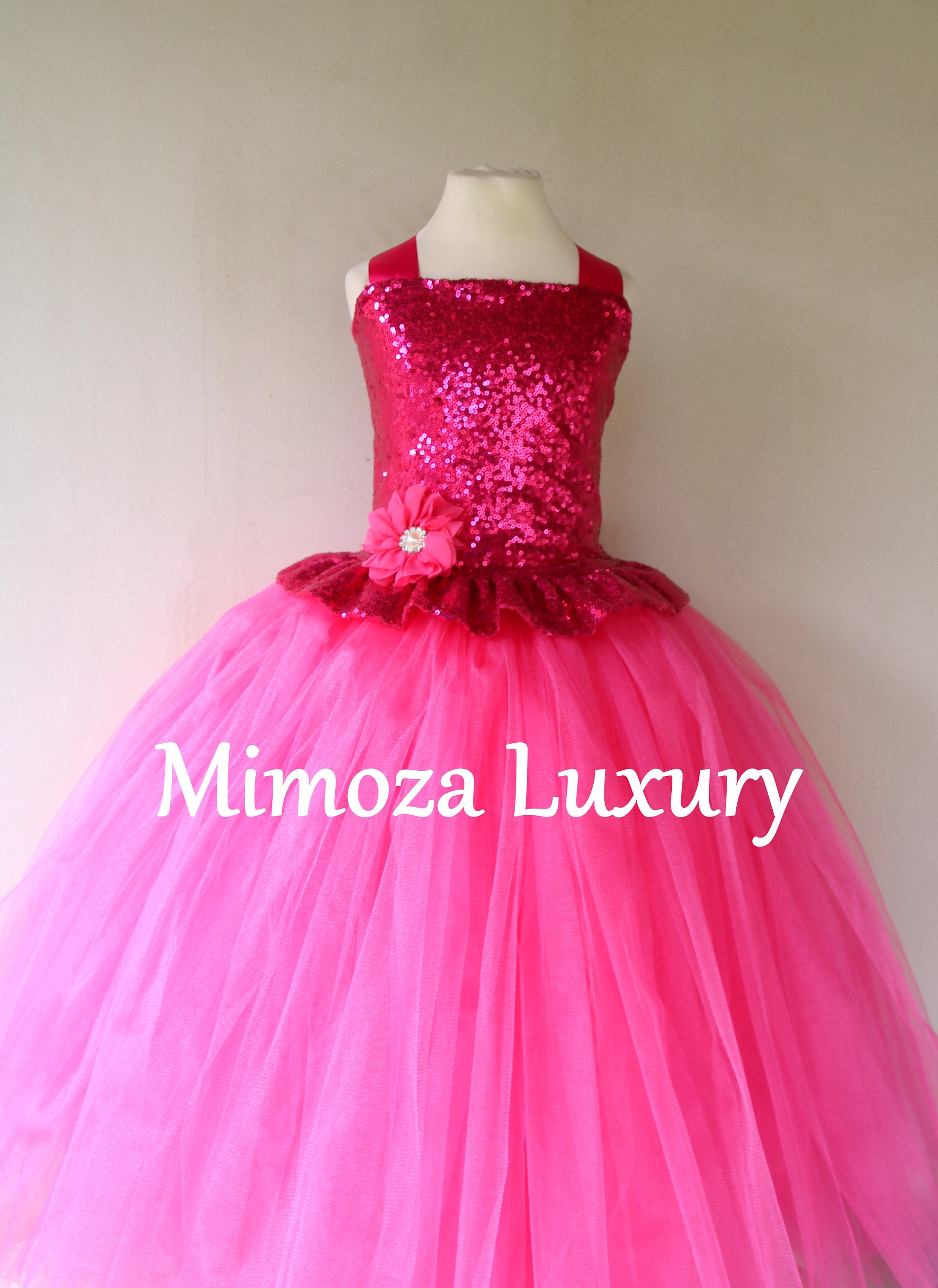 Hot Pink Starry Gown for the little princess size 5 Ready to ship Kleding Meisjeskleding Jurken 