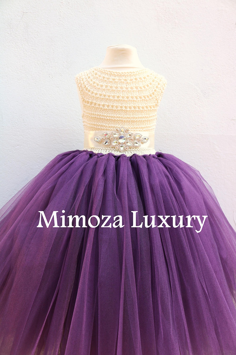 Aubergine Flower Girl Dress Country Girls Dress Etsy