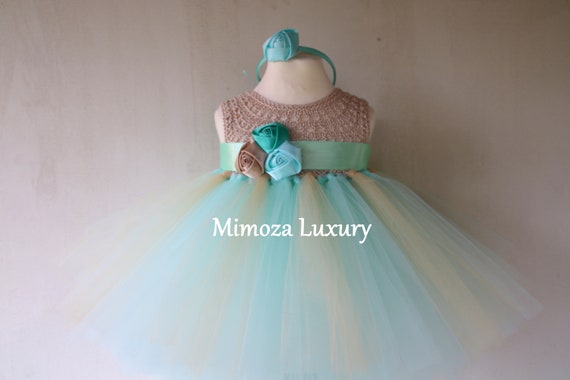 Mint baby girl tutu dress