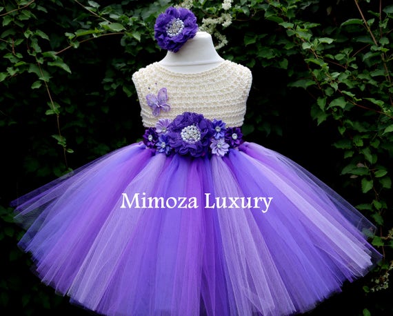 Purple Flower girl dress, purple birthday dress, baby flower girl dress, purple princess dress, purple tutu dress