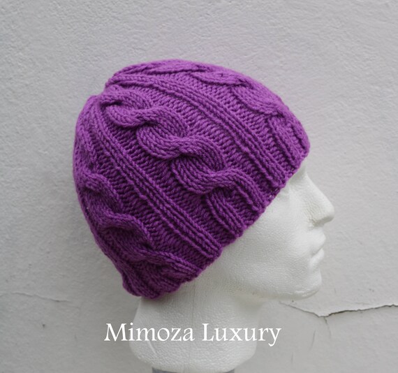 Lilac Men's Beanie hat, Hand Knitted Hat in lavender beanie hat cap, knitted men's, women's beanie hat, winter beanie, purple ski hat