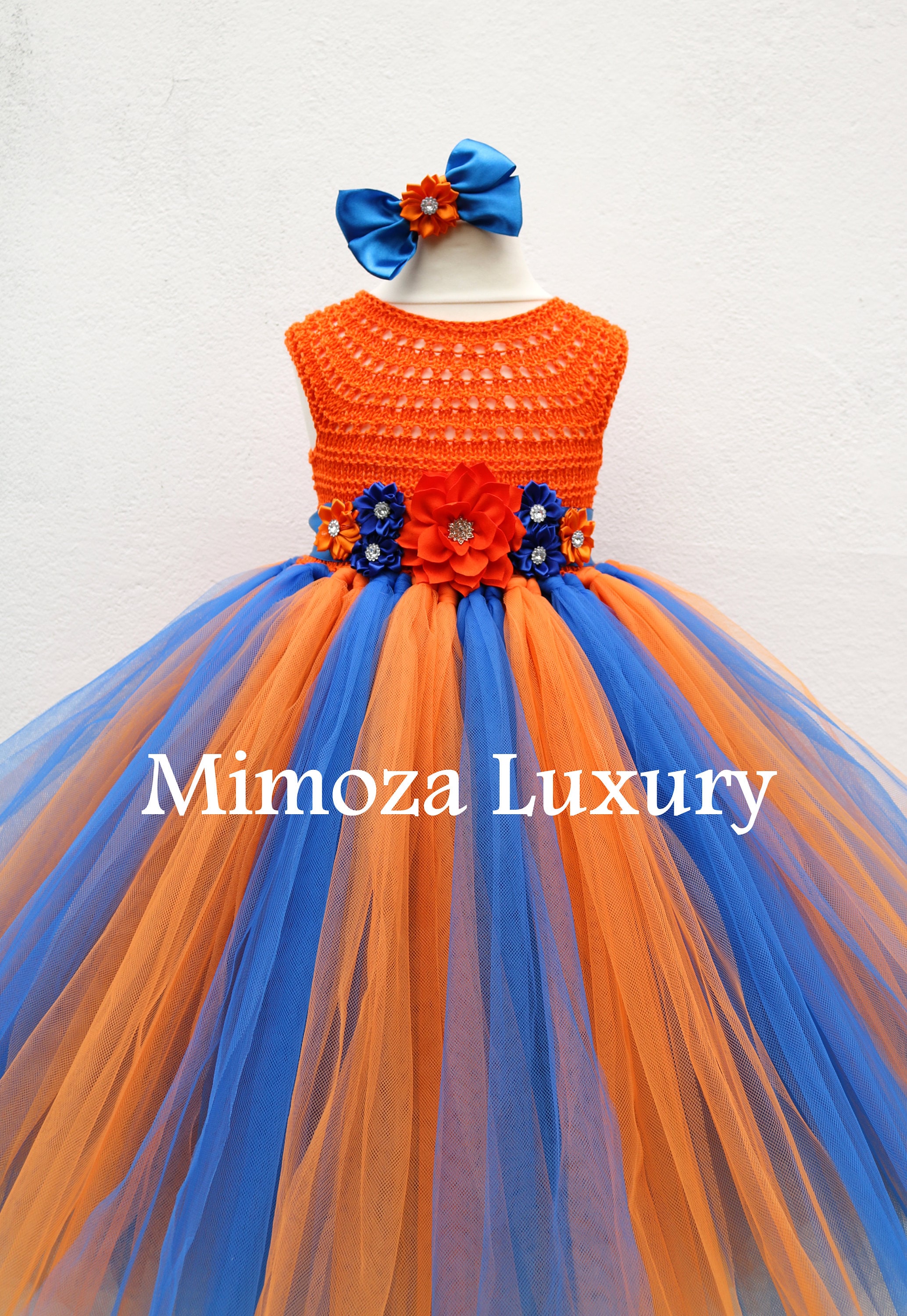 orange and blue dress