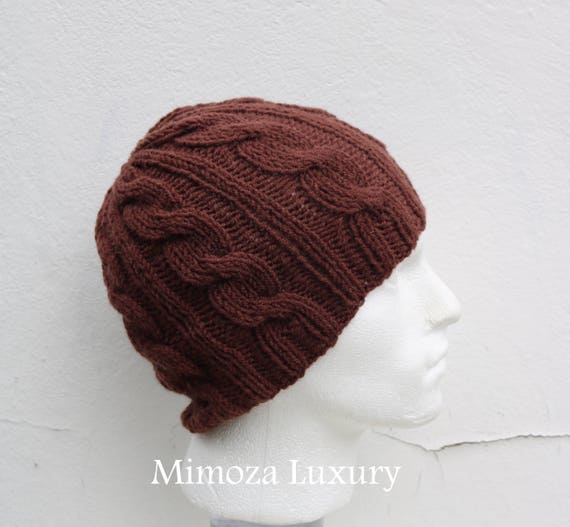 Milk Chocolate Men's Beanie hat, Hand Knitted Hat in brown beanie hat, knitted men's, women's beanie hat , brown winter beanie hat, ski hat