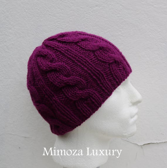 Violet Men's Beanie hat, Hand Knitted Hat in violet beanie hat cap, knitted men's, women's beanie hat, winter beanie, purple ski hat