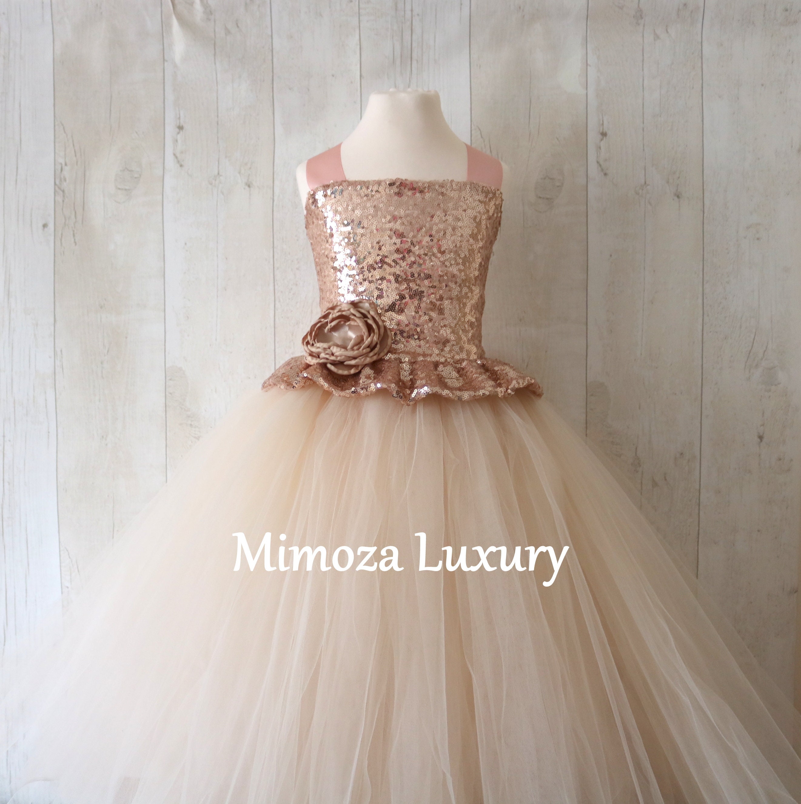 Girls Couture Dress - Luxury Princess Flower Girl Ball Gown