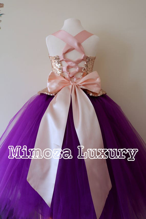 purple gold wedding dress