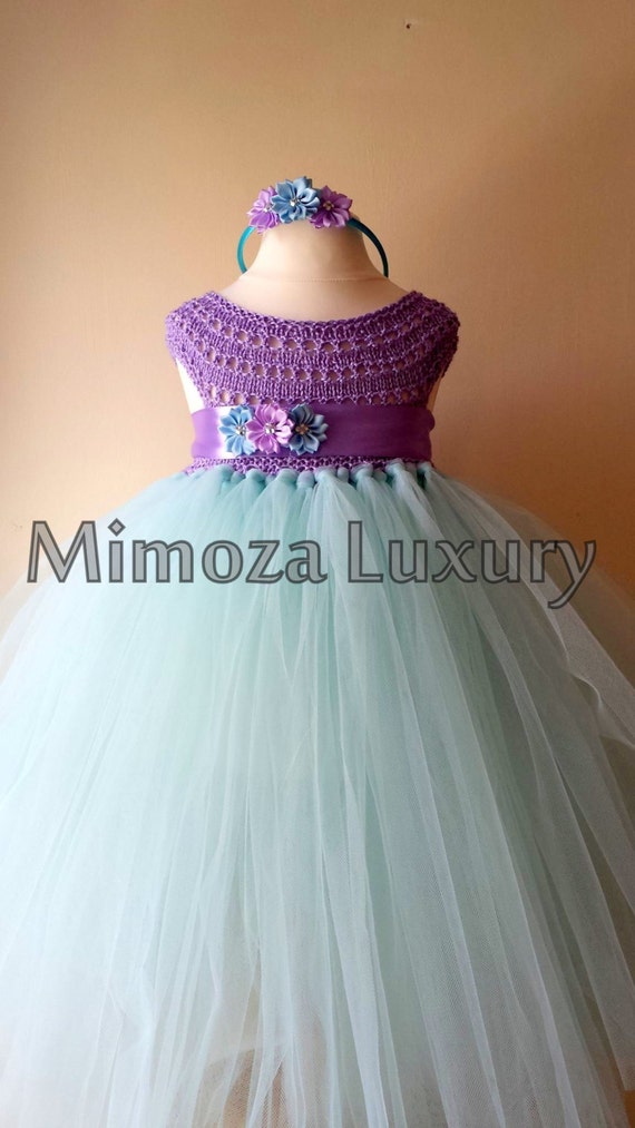 Flowergirl dress, tutu dress,bridesmaid dress, princess dress, silk crochet top tulle dress, hand knit silk top tutu dress