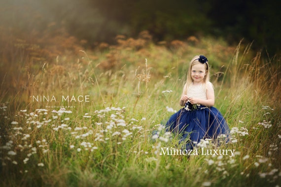 Navy Flower girl dress