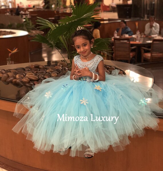 Elsa Deluxe Princess dress, turquoise tutu dress, frozen themed birthday party, Elsa Frozen princess dress Frozen costume outfit Elsa disney