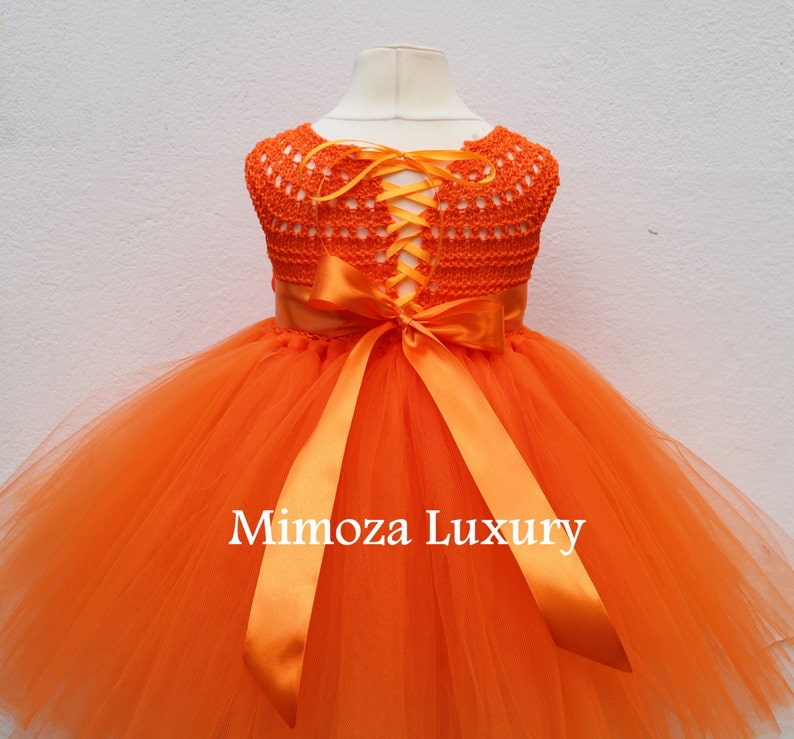 Orange Flower Girl Dress Etsy