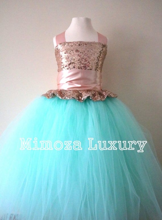 mint green gold dress Retrofete Keira Gown main image 0