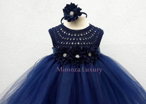 Navy Nautical Flower girl dress