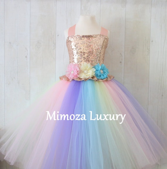 rainbow unicorn birthday dress