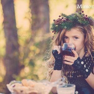 Gothic Black Flower girl dress, little black dress, Wednesday dress