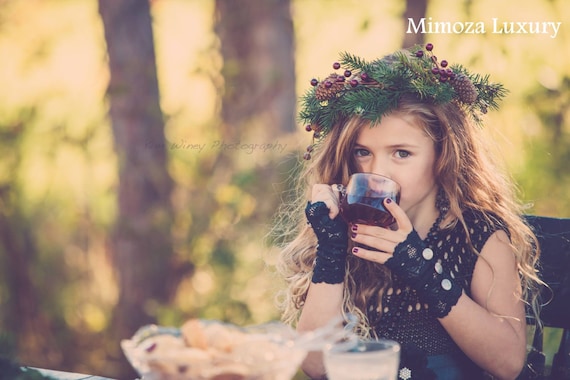 Gothic Black Flower girl dress, little black dress, Wednesday dress