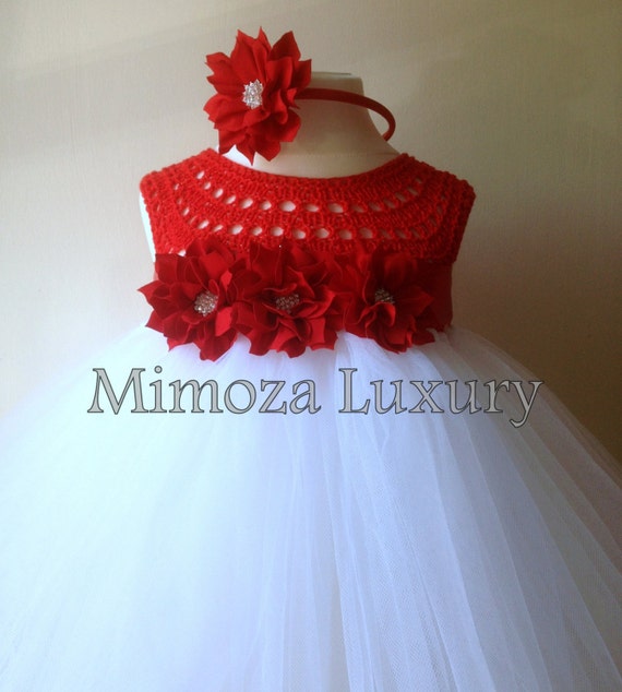 Flower girl dress, Christmas tutu dress, crochet tutu dress, bridesmaid dress, princess dress, silk crochet top tulle dress, hand knit silk