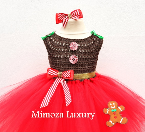 Christmas dress outfit, Gingerbread dress, Gingerbread Christmas  princess tutu costume, gingerbread birthday tutu dress, gingerbread outfit