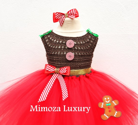 Christmas dress outfit, Gingerbread dress, Gingerbread Christmas  princess tutu costume, gingerbread birthday tutu dress, gingerbread outfit