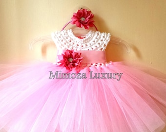 Pink baby birthday dress