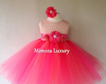 Coral Girls tutu dress