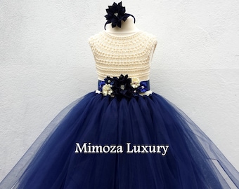 Navy Flower girl dress