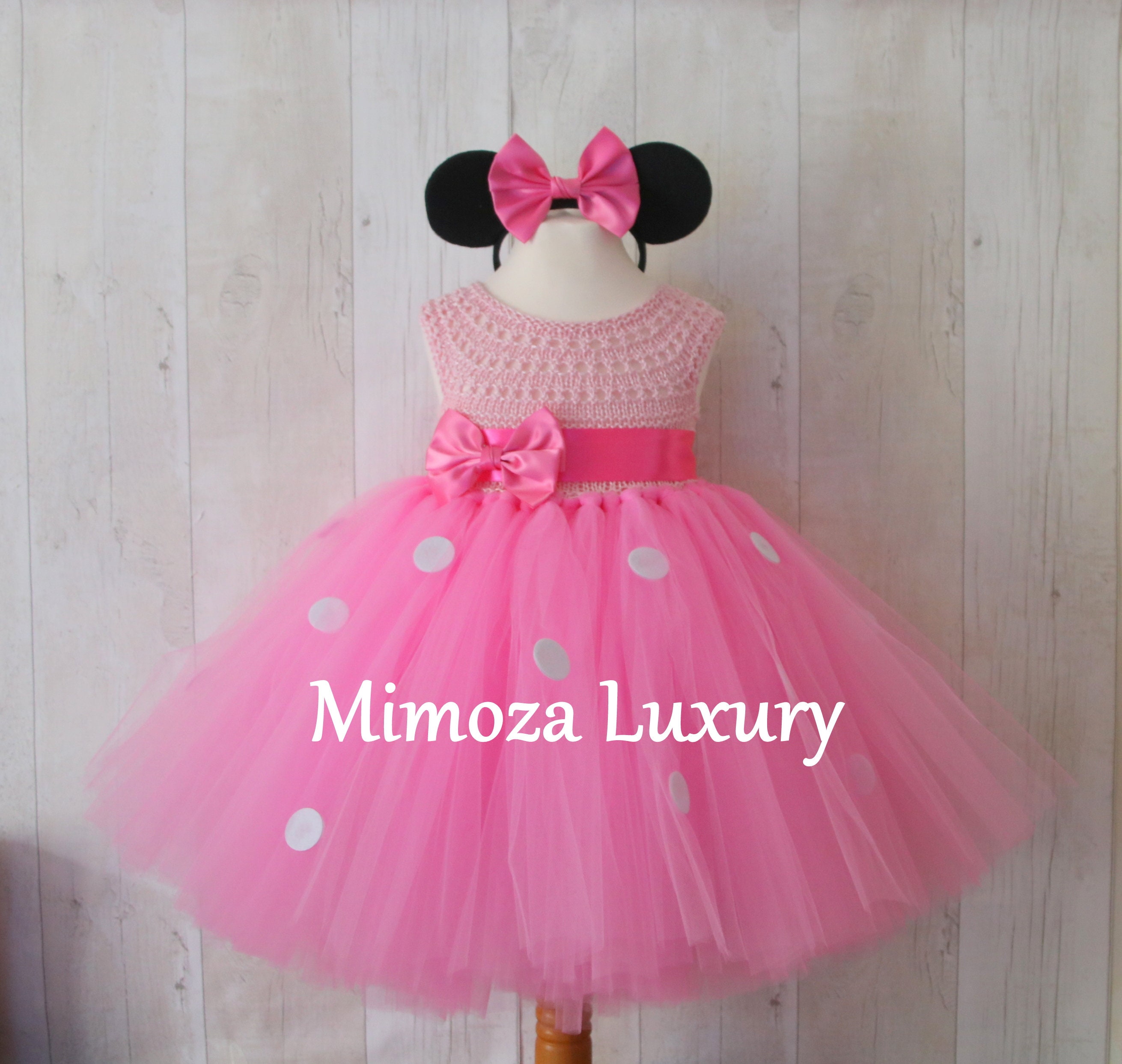 Lijkenhuis bouwen Kwijting Pink Minnie Mouse Dress 1st Birthday Baby Dress - Etsy