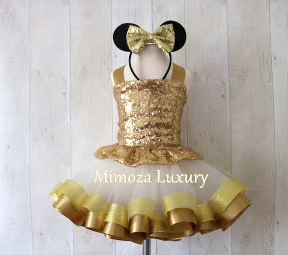 Luxury Gold Minnie mouse dress