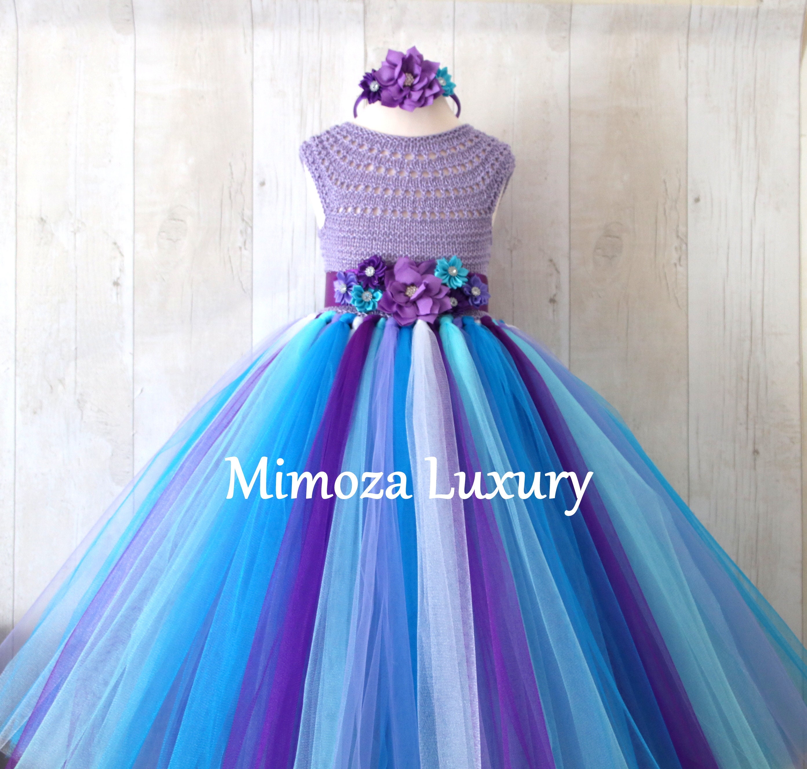 Purple Turquoise Lavender Girl Dress ...