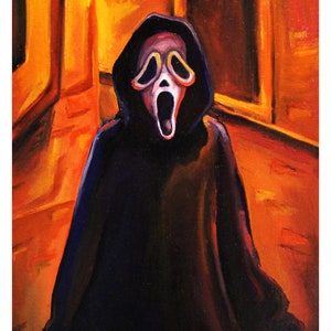 Scream Ghostface Original Print, Horror Movie Art, Painting