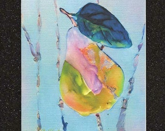 Elegant Pear 4 note card set,