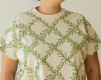 Willow T-Shirt, Organic Cotton Raglan, Boxy Crop Top Genderless Shirt