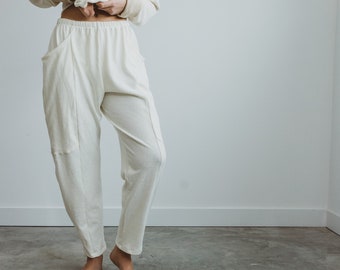 Hemp Lounge Pant, Genderless Clothing, Plant dyed Sweat Pant, Natural Pocket Pants