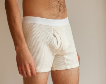 Bio-Thermo-Unterwäsche, Herren-Boxershorts, Thermo-Slips, Unterhose aus natürlicher Baumwolle, Bio-Stämme, warme Unterwäsche, lange Unterhosen