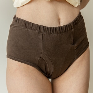 Biologische hennepslip, ondergoed, boxershorts met natuurlijke kleurstoffen, donkerbruine boxershorts van biologisch katoen