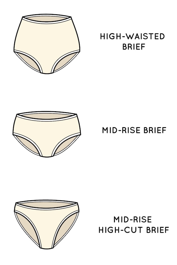 Hemp Blend Underwear, High-waisted or Mid-rise Briefs, Natural White Undies,  Organic Cotton Blend 