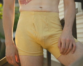 Organic Hemp Brief, Underwear, Natural Dye Boxer Briefs, Chartreuse Underwear, Organic Cotton Trunks