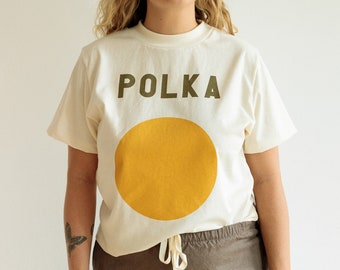 Polka Dot T-Shirt, Organic Cotton Tee, Box Top Genderless Shirt