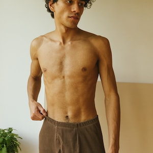 Organic Long Underwear, Brown Long Johns, Mens & Womens Thermal Underwear, Unisex Winter Underwear image 9