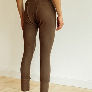 Organic Long Underwear, Brown Long Johns, Mens & Womens Thermal Underwear, Unisex Winter Underwear image 3