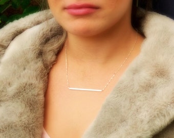 Long Bar Necklace, Sterling Silver Bar necklace, Bar Necklace, Geometric modern necklace, Trendy Necklace, Layered Bar Necklace, Urban chic