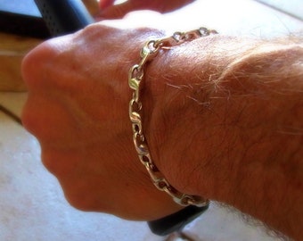 Solid sterling silver men bracelet, Men bracelet, Sterling Silver Chain Bracelet, Men's Jewelry, Gifts for Him, Men's style, Links Bracelet