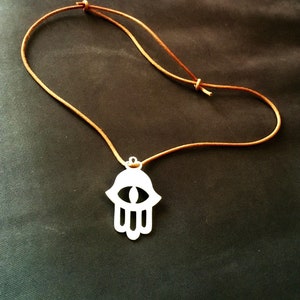 Men&#39;s Necklace, Boyfriend gift, Hamsa necklace, Male jewelry, Men&#39;s pendant, Sterling silver pendant, Gift for men, Protection jewelry