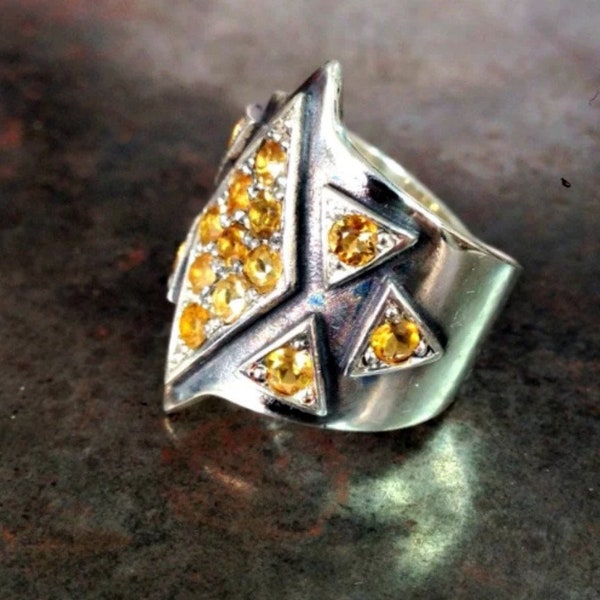 Big ring for men, Men silver ring. silver men ring with stones. Special jewelry, Statement  male ring with gems. Men ring, Star men ring