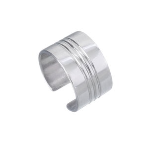 Large Sterling Silver Ear Cuff 925, Manchette d’oreille, Manchette d’oreille non pierce, Boucle d’oreille de cartilage simple Boucle d’oreille, manchette d’oreille d’hommes, enveloppement d’oreille argenté sterling