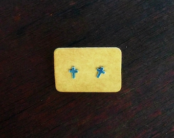 Kleine Kreuz Ohrstecker, Sterling Silber Kreuz Ohrringe, Silber Kreuz Ohrstecker, kleine Ohrringe, kleine Sterlingsilber Kreuz Ohrstecker, Geschenk für sie