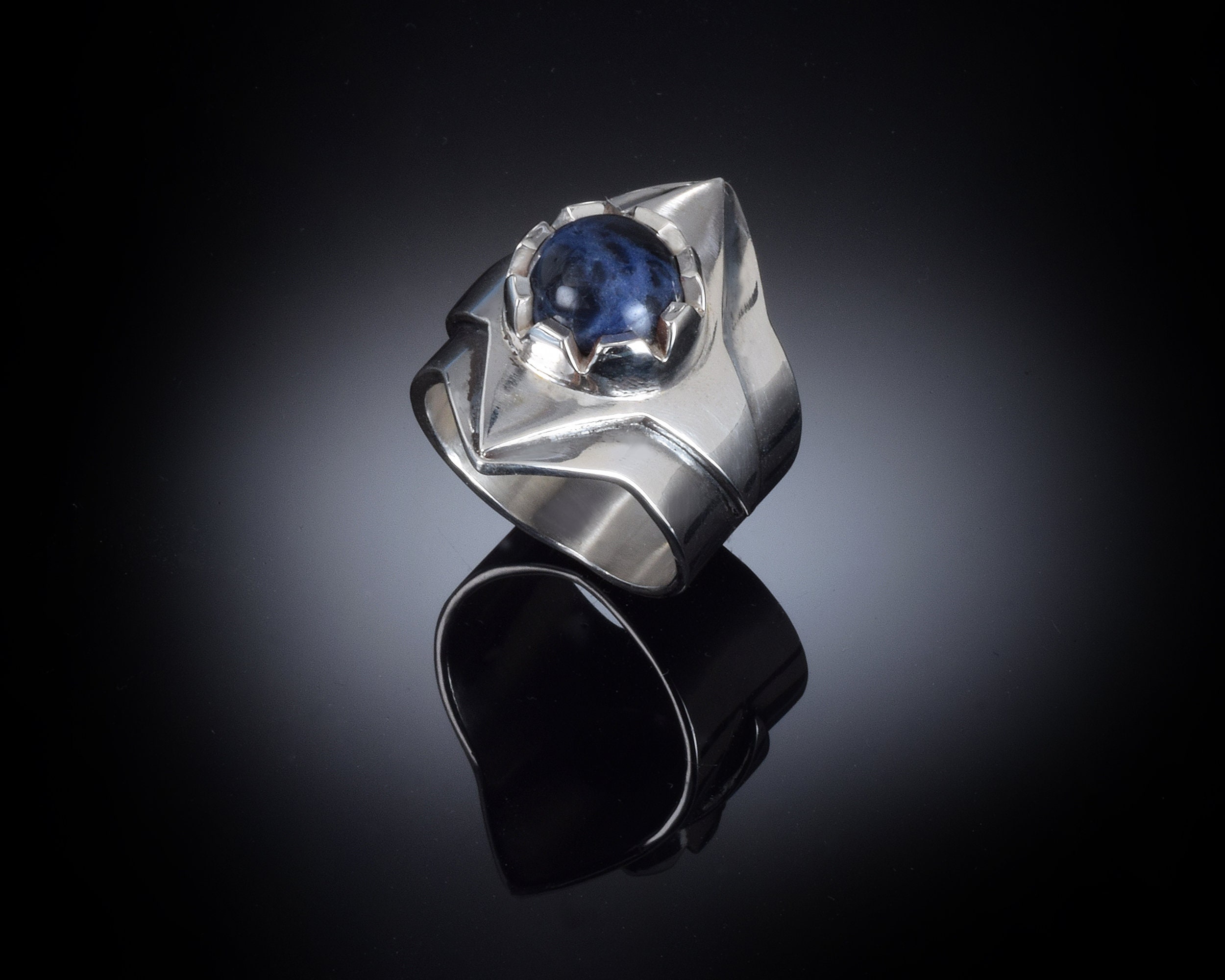 Sterling Silver Man Statement Ring Men Ring With Stone Blue Stone Ring Men Silver Ring Wide Men Ring Men s Wide Ring Men s Gem Ring Etsy