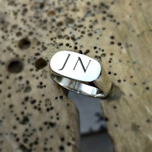 Monogram ring, Women signet ring, Personalized silver ring, Silver signet ring with initials, Pinky ring, Engraved ring, Personalized gifts