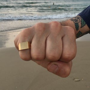 Chevalière, bague carrée en or, chevalière auriculaire, chevalière carrée pour hommes, chevalière pour hommes classique, chevalière auriculaire carrée, bague pour homme
