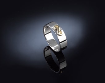 Mens Engagement Ring, Infinity Ring for Men, Promise ring for men, Men's wedding band ring, Infinity ring, Silver and gold ring