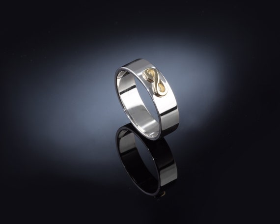Buy Infinity Ring, Men Wedding Band, 18k White Gold Ring, Minimalist Ring,  Textured Wedding Ring, Handmade Jewelry, Rustic Wedding Ring, Gift Online  in India - Etsy